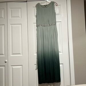 LC Lauren Conrad Runway Collection Green Ombré Sequin Pleated Maxi Dress